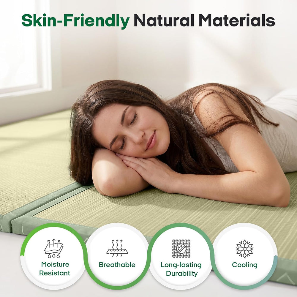 ZonLi Japanese Tatami Mat, Foldable Floor Sleeping Pad Futon Mattress | Made ...