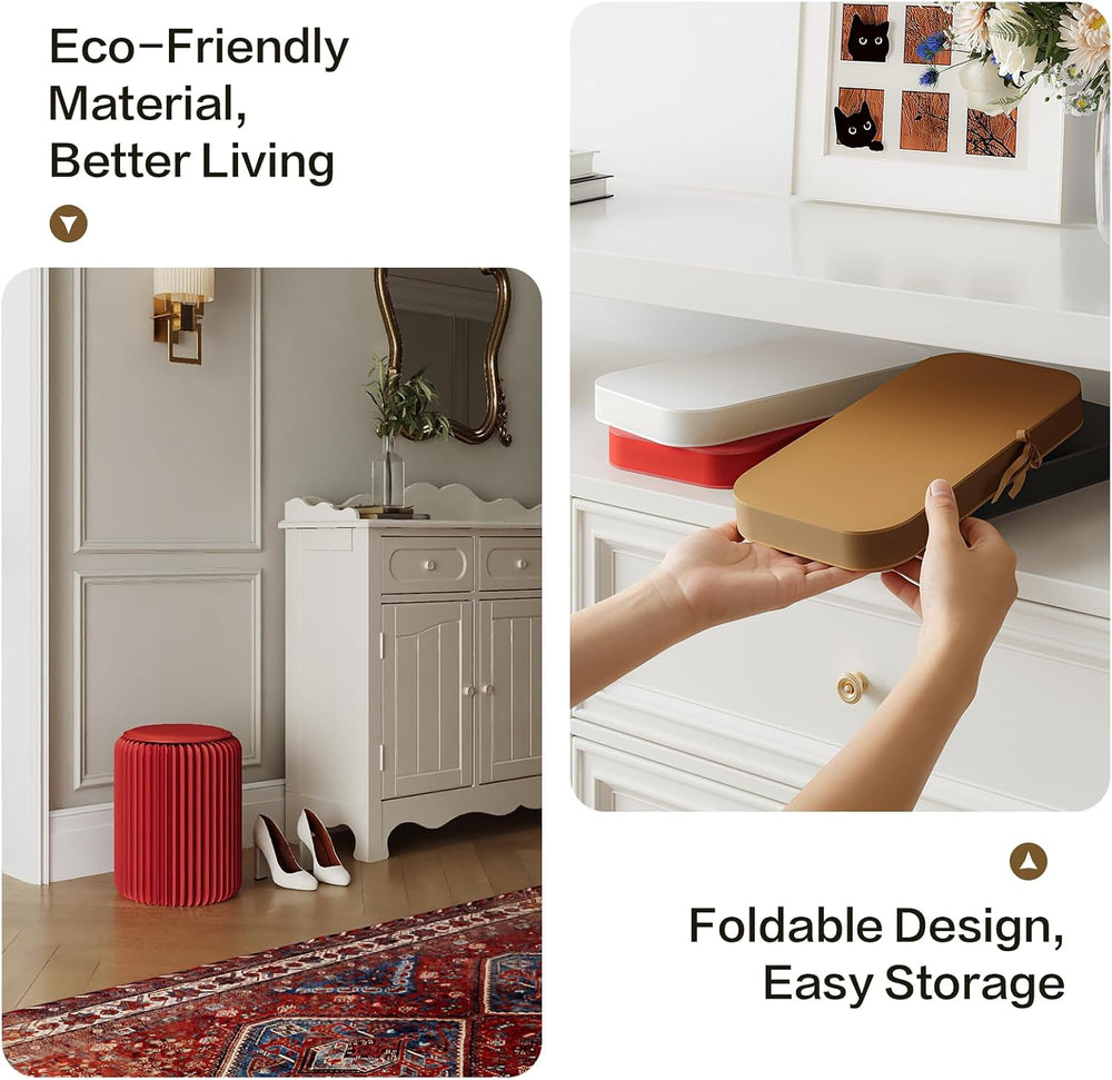 17 Inch Folding Stool 660lb Foldable Paper Stool, Eco-Friendly Kraft Paper Ho...
