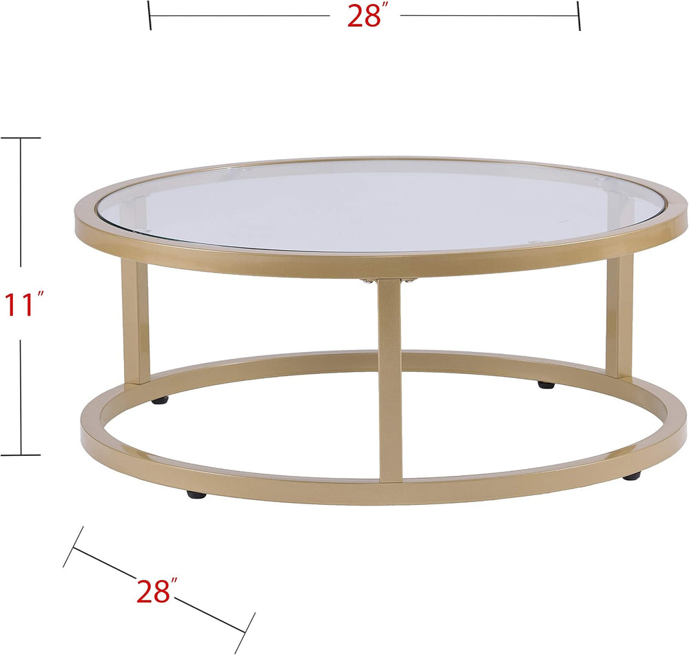 SEI Furniture Evelyn Glam Nesting Coffee Table 2-pc Set, Gold