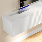 Floating TV Stand with 3 Doors, 63IN Wall Mounted TV Cabinet, Floating Media Console Entertainment Center with Storage, Under TV Shelf for Bedroom Living Room,White