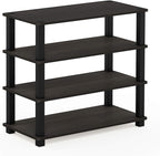 Furinno Turn-S-Tube 4-Tier Shoe Rack, Espresso/Black