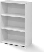 Furinno WRIGHT Book Shelf, 3-Tier Modern Bookshelf, Bookcase with Closed Back, 11.6" x 24.5" x 35.3", for Living Room, Bedroom, Home Office, Soft White
