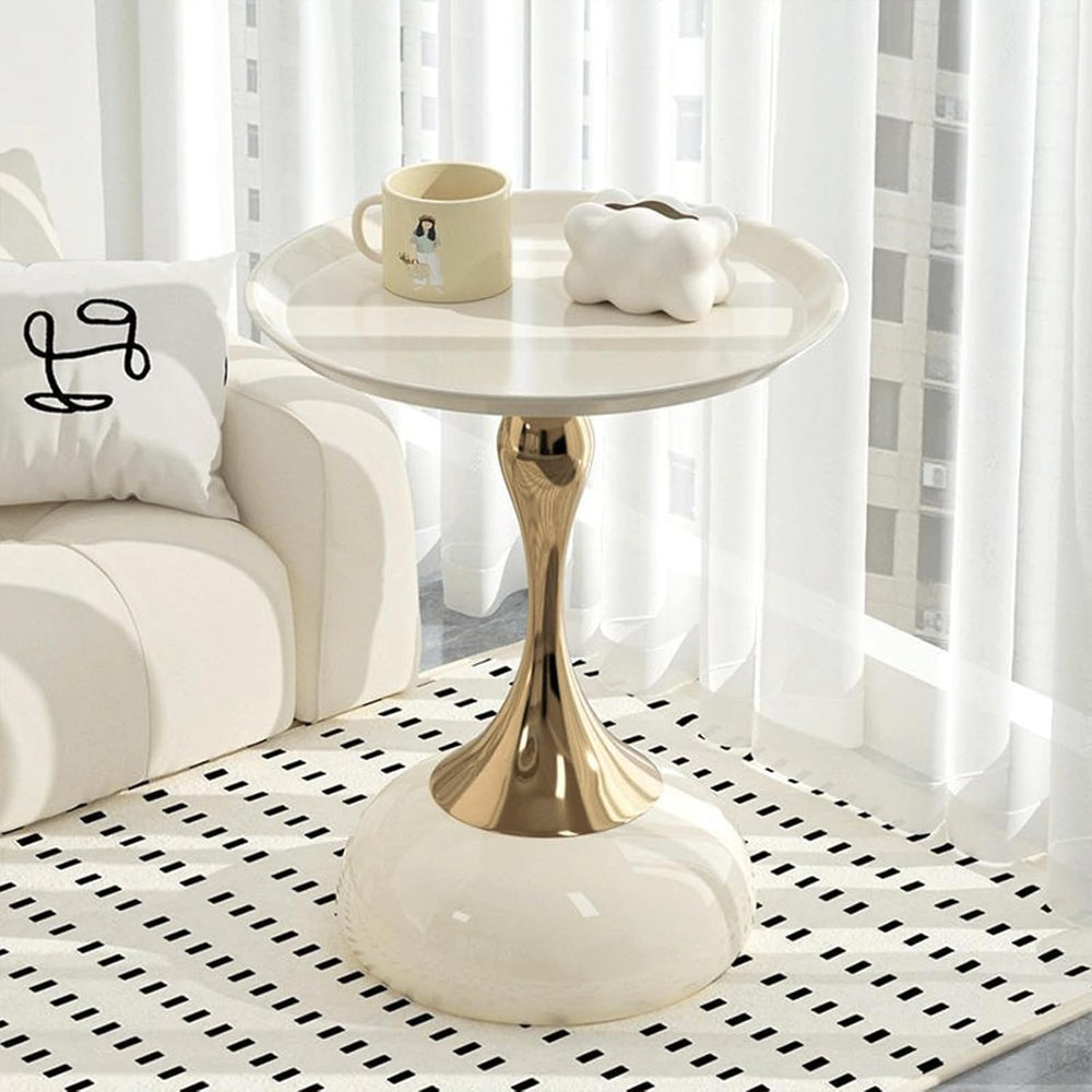 Elegant Modern Side Table - Featuring a Unique Hourglass Design, Ideal for us...
