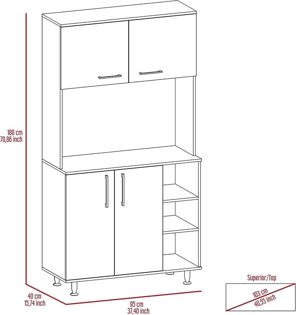 3 Shelf Pantry Cabinet White