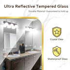 24x36 Rounded Rectangle Bathroom Mirrors for Over Sink, Glod Vanity Mirror with Metal Frame Wall Mounted, Modern Farmhouse Mirror for Restroom, Bedroom, Entryway Decor