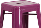 Flash Furniture Commercial Grade 30" High Backless Purple Indoor-Outdoor Barstool