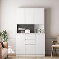 74" Pantry Cabinet,Microwave Cabinet with Storage,Freestanding Buffet Cupboards Sideboard with Drawer for Dining Room, Living Room(White)
