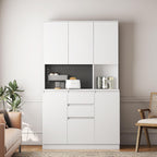 74" Pantry Cabinet,Microwave Cabinet with Storage,Freestanding Buffet Cupboards Sideboard with Drawer for Dining Room, Living Room(White)