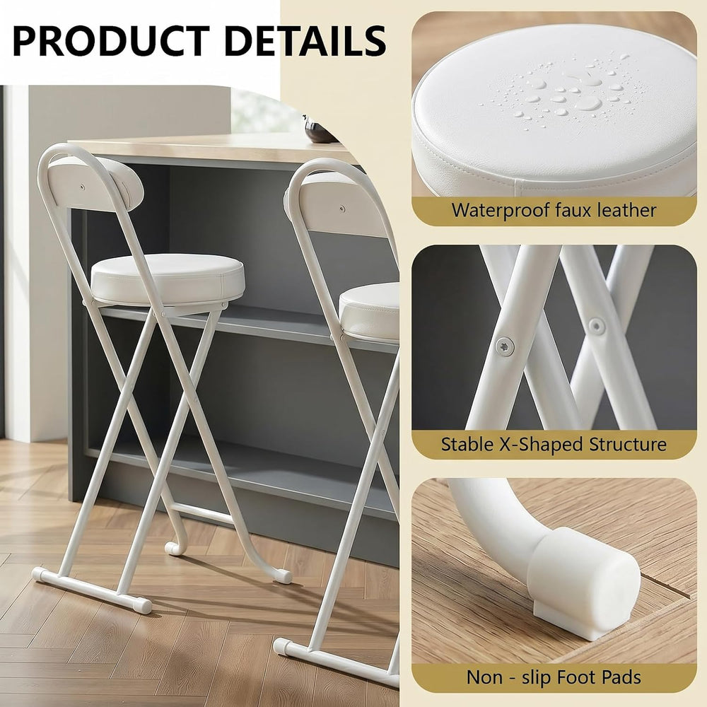 Folding Bar Stool,24" Portable High Counter Foldable Stool Chair