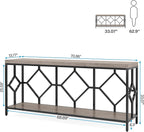 Tribesigns 71 Inch Extra Long Sofa Table, Narrow Long Sofa Console Tables Behind Couch Table with Open Storage Shelf