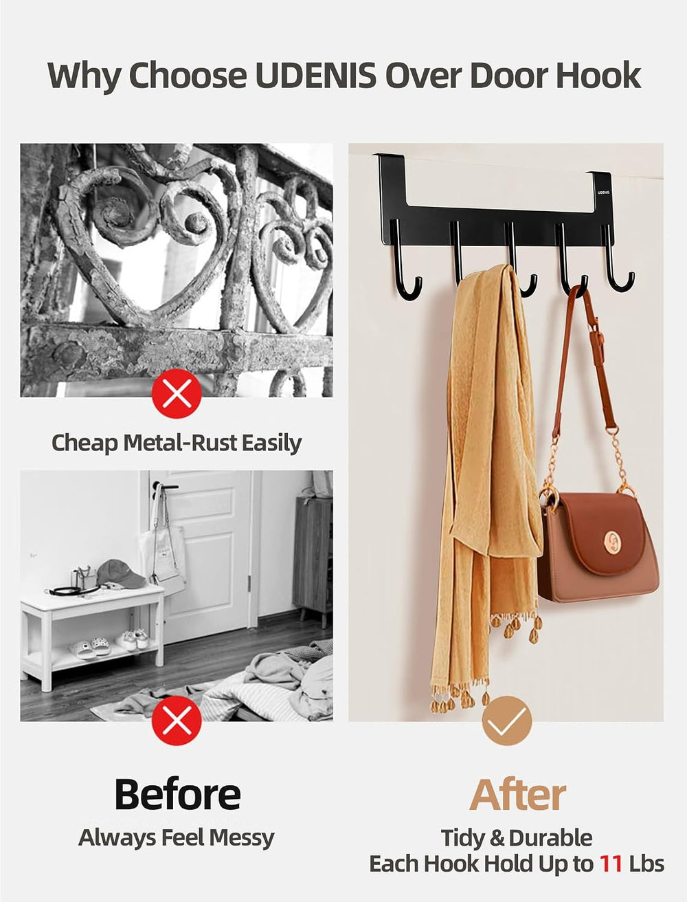 Over The Door Hooks Coat Rack,Over The Door Towel Hanger Drying Rack,Heavy Du...