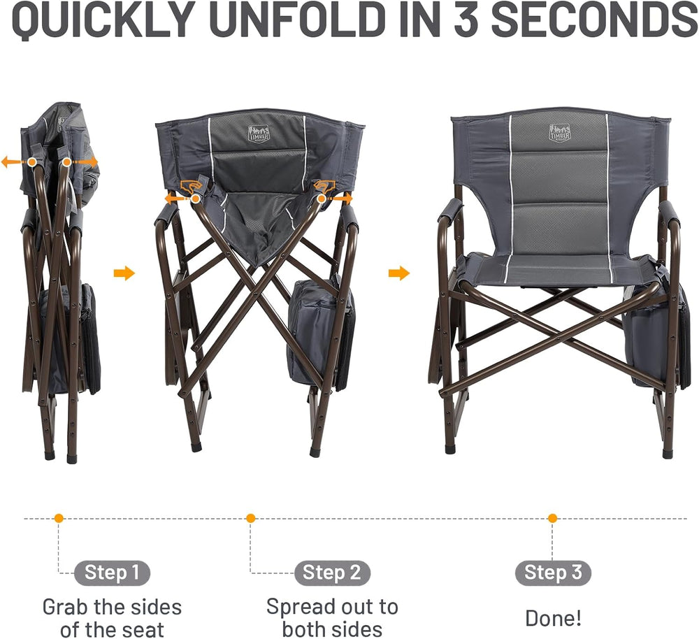 TIMBER RIDGE Lightweight Camping Chair, Portable Laurel Director's Chair ...