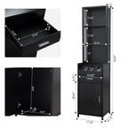 BARBsocial Reusable Salon Station for Hair Stylist, Barber Station with 3 Hot Tool Holders & Hair Storage with Shelves - Salon, Spa Furniture - Black