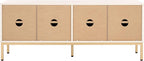 SAFAVIEH Lylia TV Stand for up to 65" Flatscreen – White & Gold, 4 Doors with Interior Storage, Entertainment Media Console Cabinet (MED9623C)