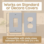 BeraTek Power Perch Wall Outlet Shelf | Declutter & Reclaim Counter Space | Bedroom & Bathroom Organizing Shelves | Alexa Echo Dot Holder, Router Shelf, Holds Electric Toothbrush | Gray, 1-Pack