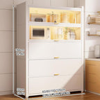 Tall Storage Cabinet with Glass Doors, Kitchen Pantry Cabinet Adjustable Shelves, Hutch Cabinet with Storage, for Dining Room Living Room Furniture(Gray,184x60cm/72.4x23.6in)