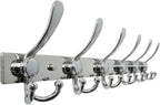 Dseap Coat Rack Wall Mount 2.0 Pro: 24” Long, 3X Tougher, Heavy Duty Stainless Steel Wall Coat Hanger with 6 Tri Hooks for Clothes Jackets Hats Entryway Closet, Chromed