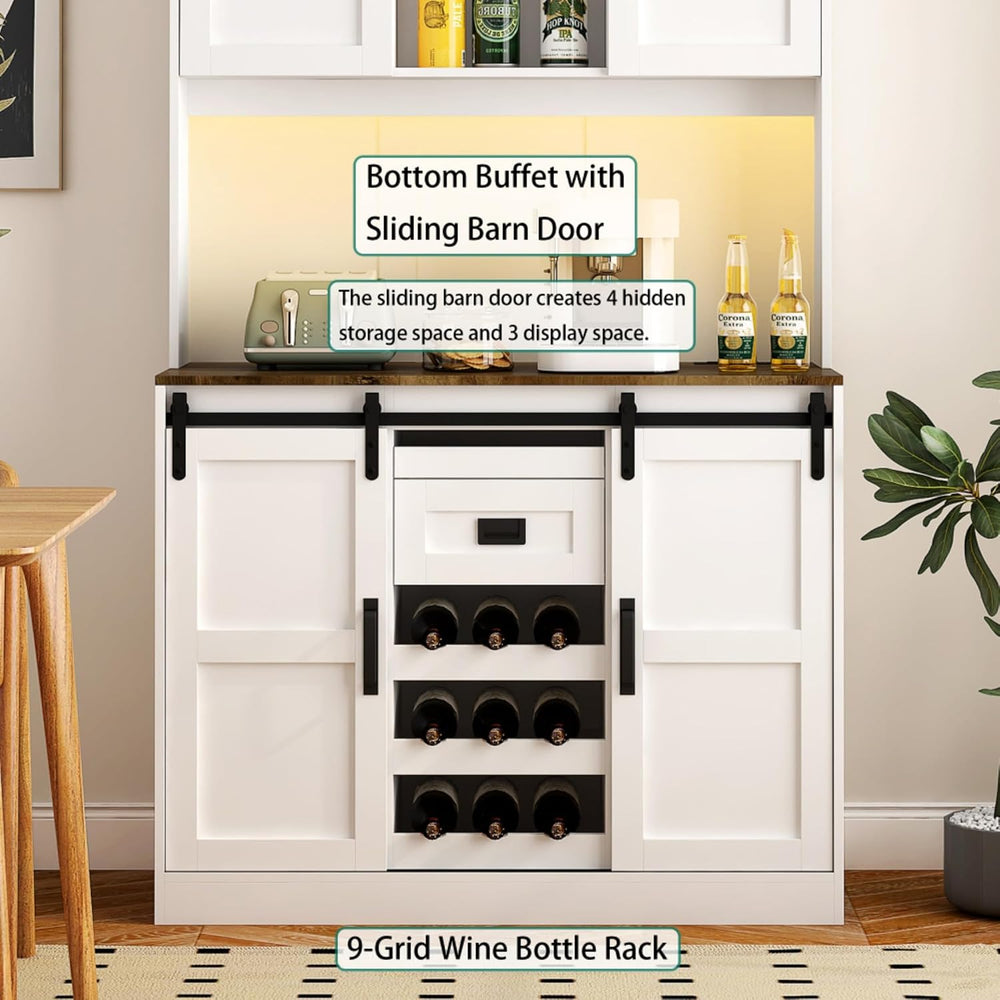 74 Inch Tall Freestanding Pantry Storage Cabinet Cupboard Unit, Six Doors, Du...