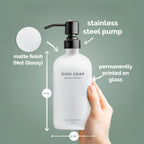 Vine Creations White Glass Soap Dispenser Set, Dish Soap and Hand Soap Dispenser Set with Stainless Steel Pump, 16 oz Glass Dispensers for Kitchen or Bathroom Decor (Matte White Bottle/Matte Black)