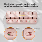 Restree Weekly Pill Organizer 7 Day one time a Day with Reminder, Detachable Travel Pill Case, Large Capacity Medicine Organizer for Vitamins, Supplements & Daily Medications (Pink)