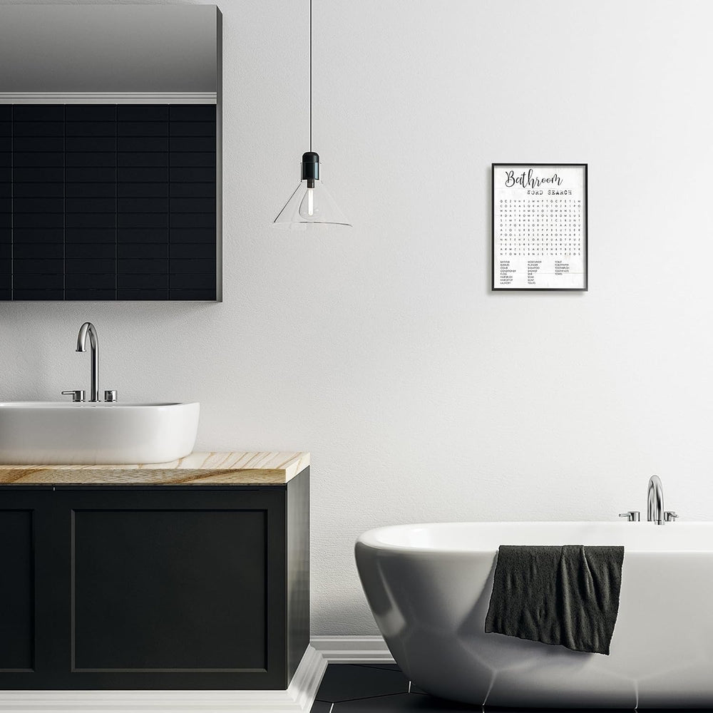 Stupell Industries Bathroom Search Fun Family Word, Design by Daphne Polselli...
