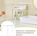 LXLXXL Clear Acrylic Display Case with 2 Tier Removable Shelf for Figures | Clear Acrylic Showcase for POP MART Figures, Makeup, with 2 Removable Shelves, Dustproof Collectible Display Box Organizer