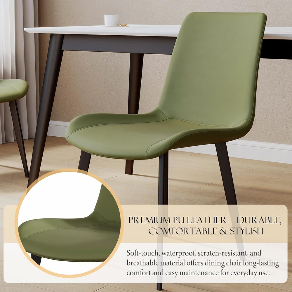 Modern Dining Chairs Set of 8, PU Leather Upholstered Dinner Chairs with Stur...