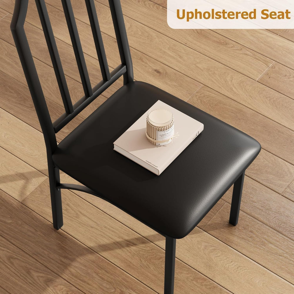 IDEALHOUSE Dining Table Set for 4, Kitchen Table Set of 4 with Upholstered Cu...