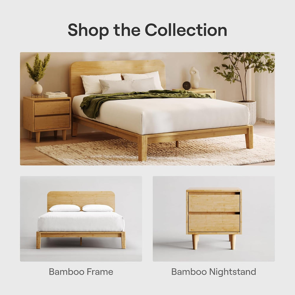 Nectar Bamboo Nightstand, Natural, 23" Height, Japanese Joinery | Bamboo...