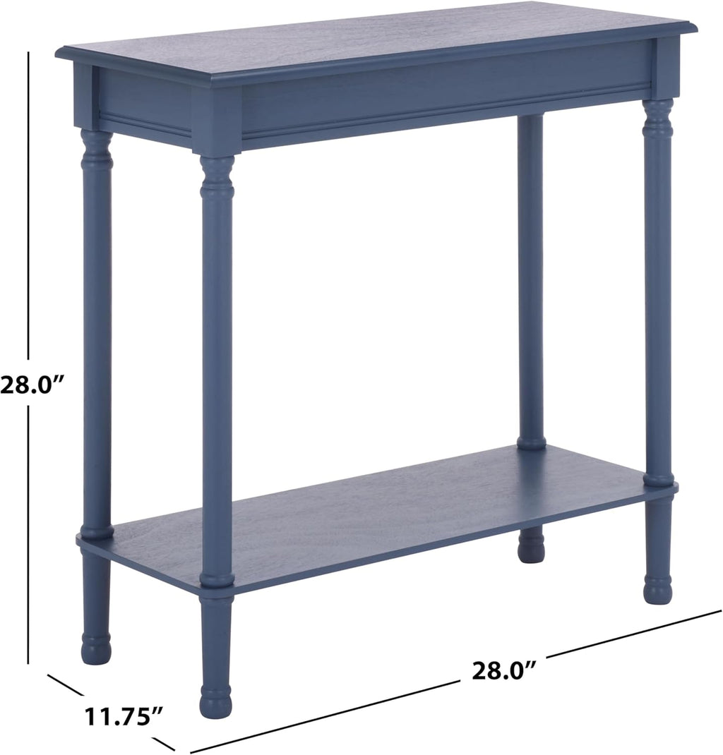SAFAVIEH Furniture - Tinsley Rectangle Console Table - Blue - Solid Wood - Farmhouse Turned-Leg Design - Ideal for Entryway, Living Room, Hallway, 28" W x 11.75" D x 28" H (CNS5724F)