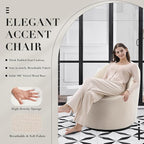 COLAMY Swivel Accent Chair Set of 2, 360° Swivel Round Chair with Hidden Storage, Modern Small Barrel Armchair for Living Room/Bedroom, Beige