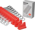 80PCS Modular Wrench Organizer Wrench Holder - Wrench Tool Organizers for Tool Drawer Storage, Wrench Storage Set with Metric & SAE Label, Wrench Rack Tool Gift for Professional Mechanics Men, Red