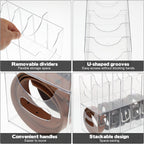 2 Pack Acrylic Belt Organizer Clear Stackable Belt Storage Holder Purse Organizer for Closet - 5 Compartments with Removable Dividers,Display Case Pantry Cabinet Organizers for Ties,Socks,Underwear