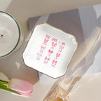 God Says You Are Jewelry Dish - Pink Bow Ceramic Ring Holder Tray for Women, Inspirational Bible Verse Jewelry Organizer Gift for Birthday, Christmas, Wedding, Friend, Mom