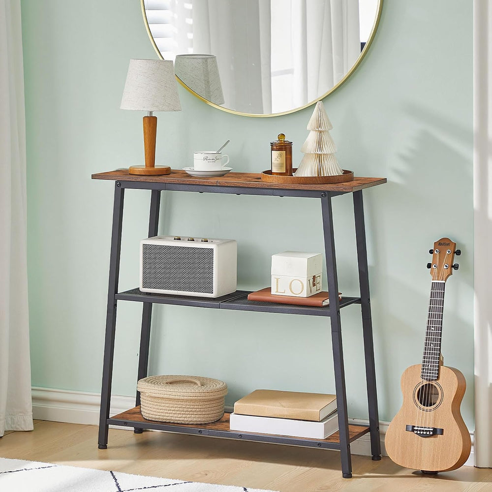 HOOBRO Narrow Console Table, 3-Tier Small Entryway Table with Storage Shelves...