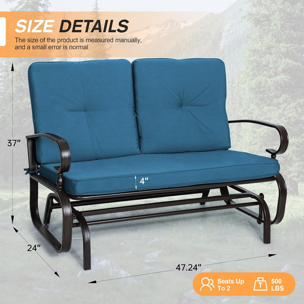 Incbruce Outdoor Swing Glider Rocking Chair Patio Bench for 2 Person, Garden ...