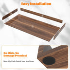 Washer Dryer Countertop, Laundry Room Wood Countertop with Edge, 54" x 27.5" Top Cover for Laundry Machine, Washer and Dryer Wood Shelf Topper for Laundry Room Counter Storage Organization, Walnut