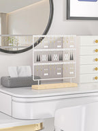 Earring Holder Organizer,Pierced Large Earrings Display Stand For Selling,Small Stud Earring Organizer Rack,Hoop Earring Storage Hanger Tree (White, 3 tier)