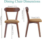 Walnut Solid Wood Chairs Set of 6 for Living Room and Home Kitchen, with Khaki Fixed Cushion (Louis-6 Walnut, Walnut/Khaki)