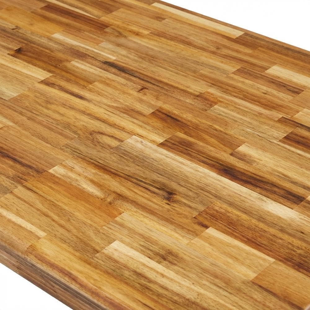 Furnifact Dining Room Table, Natural Finish Rectangular Wood Dinner Table, Si...