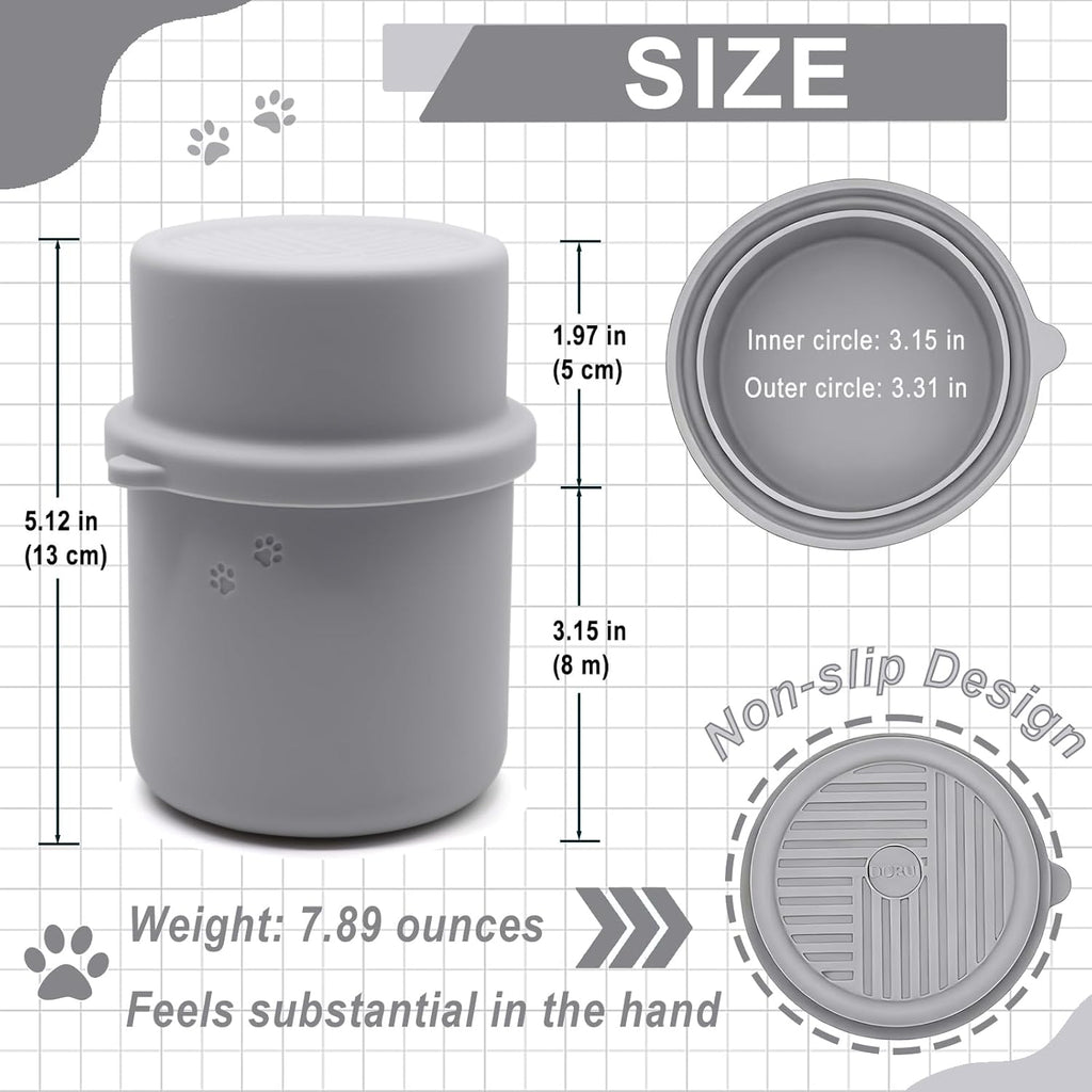 Original Canned Dog Food Storage Container | Silicone Can Cover Pet Food Sealer | BPA Free, Airtight, Dishwasher & Freezer Safe (Grey)