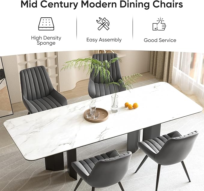 Nalupatio Modern Dining Chairs Set of 2, Comfy Dining Room Chairs with Thick ...