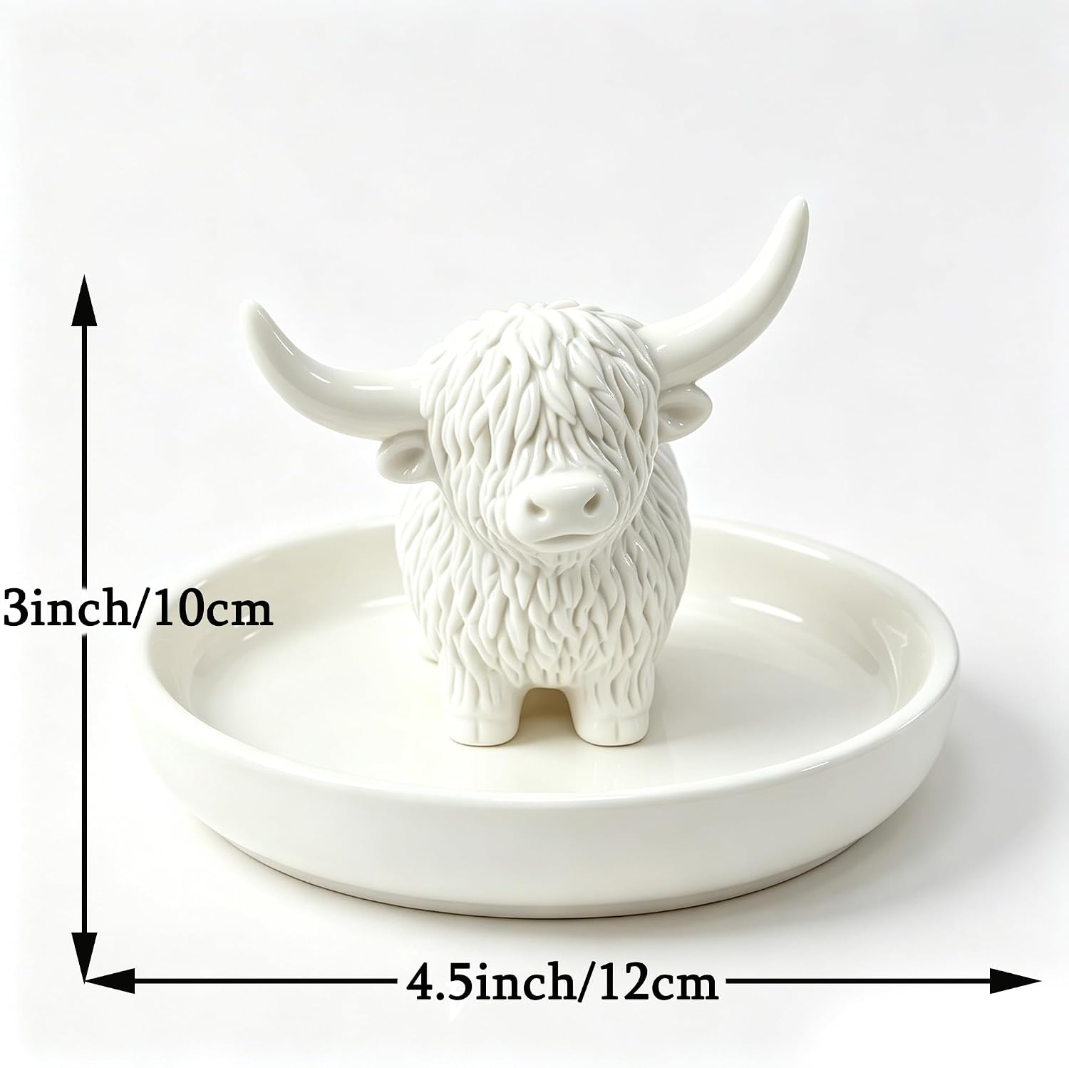 Highland Cow Gifts for Women, Ring Holder Dish for Rings, Earrings, Necklaces, Jewelry Organizer, Highland Cow Farmhouse Decor, Birthday Gifts for Women, Christmas Wedding Housewarming Present