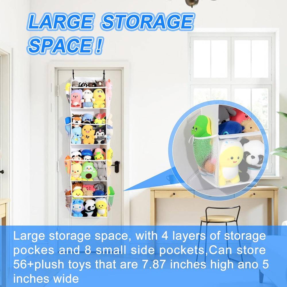 Toread Over the Door Stuffed Animal Storage, Holds Up To 75 lbs, Easy View Ov...