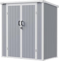 5x3 Resin Garden Sheds & Outdoor Storage on Clearance, Weather-Resistant Plastic Shed with Floor and Lockable Door for Garden Tools, Lawn Mower, Bike, Backyard Organization, Aritic Light Grey