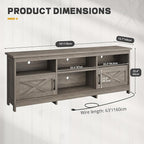 YITAHOME TV Stand for 80/75/70 Inch TVs, Farmhouse Entertainment Center with LED Lights & Storage Cabinets, Open Shelves & Adjustable Shelf, TV Consoles for Living Room, Washed Gray