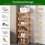 JingNian Foldable Shoe Rack, Freestanding Narrow Shoe Storage Shelf, No Assembly Shoe Organiser for Entryway, Hallway, Bedroom, Small Spaces(10-Tier)