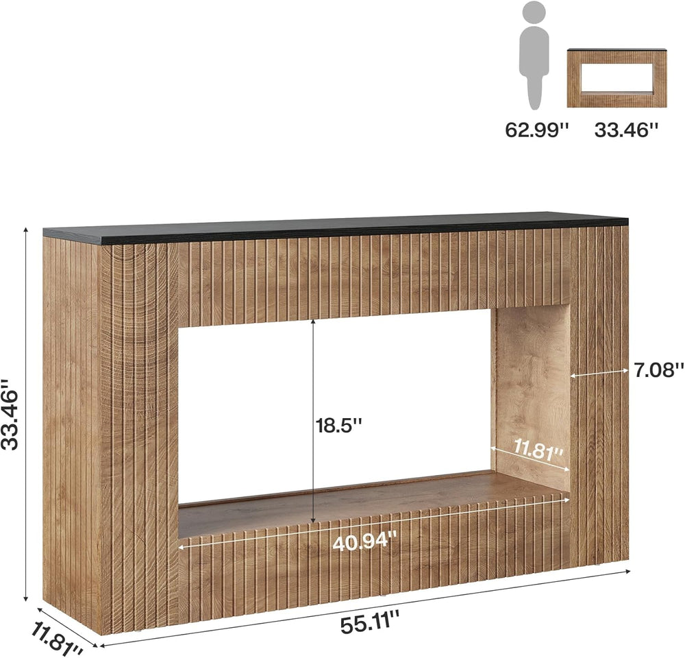 Tribesigns Modern Console Table, 55-Inch Wood Entryway Table with Storage, Na...