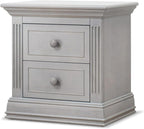 Sorelle Furniture Providence Baby Nightstand - Nursery, Kids Bedroom Furniture with Drawers, Stone Gray