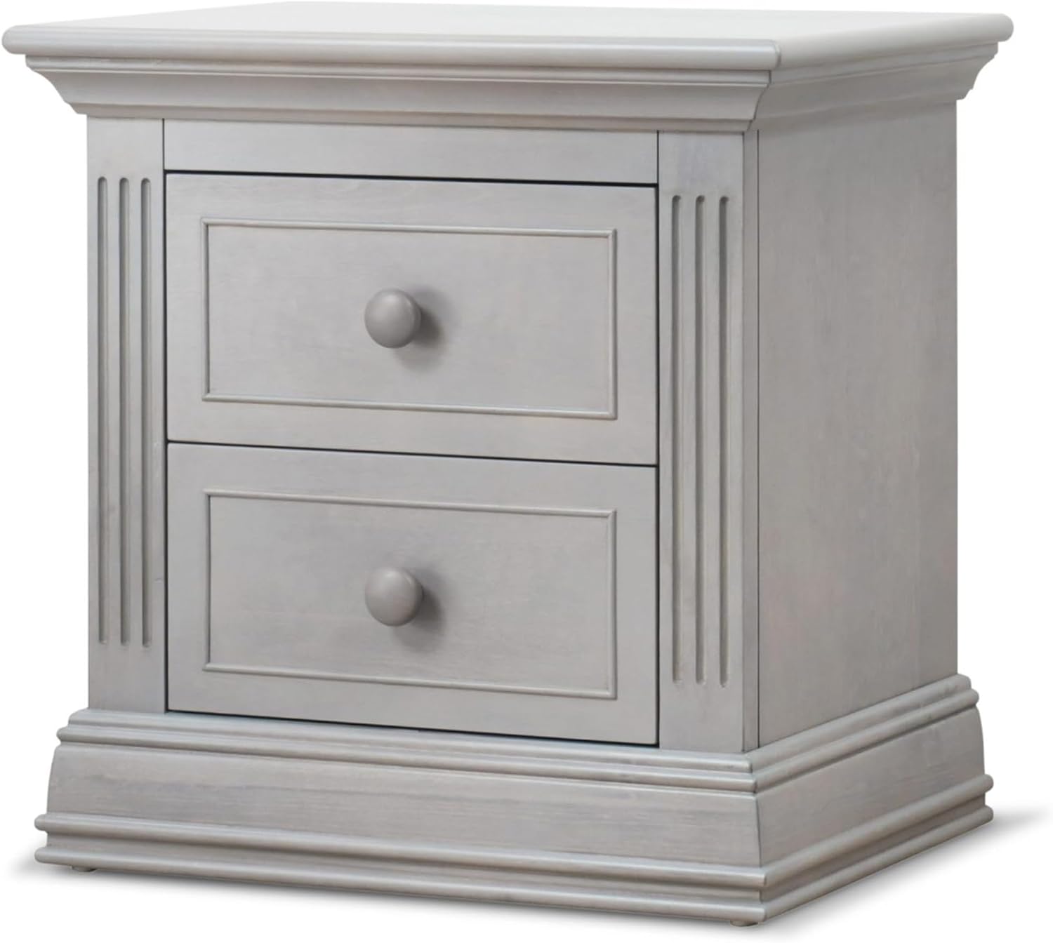 Sorelle Furniture Providence Baby Nightstand - Nursery, Kids Bedroom Furniture with Drawers, Stone Gray